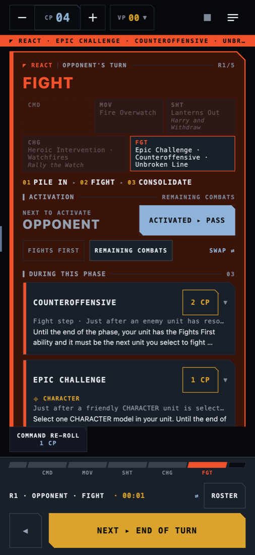 Fight phase with alternating activation readout